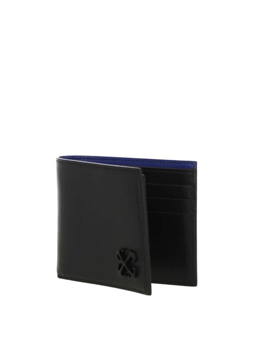 black/royal blue calf leather wallet OFF WHITE | OMNC061S24LEA0011045